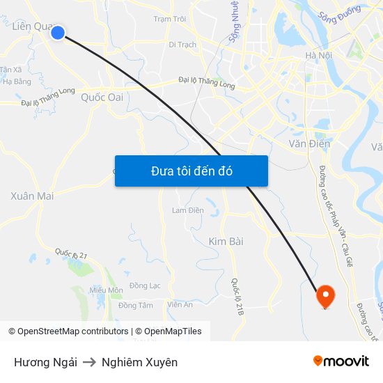 Hương Ngải to Nghiêm Xuyên map