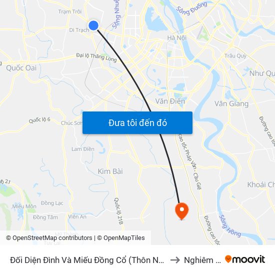 Đối Diện Đình Và Miếu Đồng Cổ (Thôn Nguyên Xá) - Đường 32 to Nghiêm Xuyên map