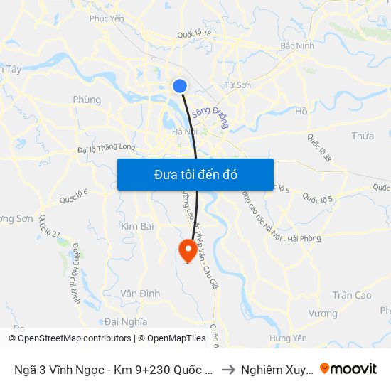 Ngã 3 Vĩnh Ngọc - Km 9+230 Quốc Lộ 3 to Nghiêm Xuyên map