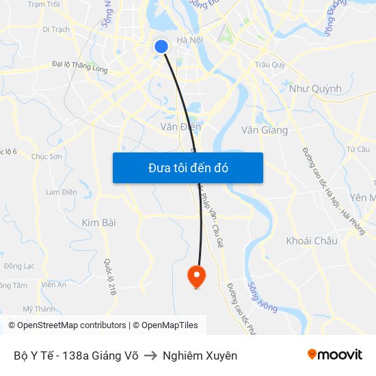 Bộ Y Tế - 138a Giảng Võ to Nghiêm Xuyên map