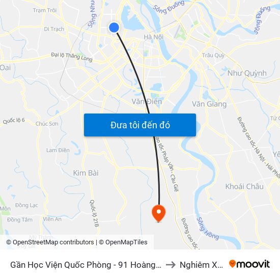 Gần Học Viện Quốc Phòng - 91 Hoàng Quốc Việt to Nghiêm Xuyên map