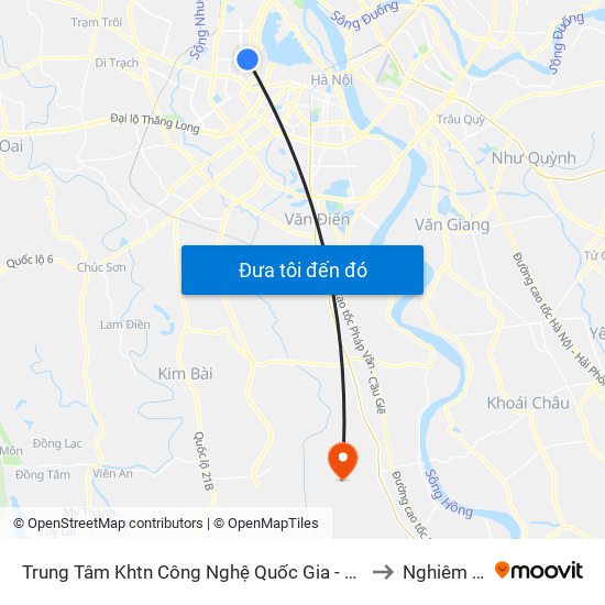 Trung Tâm Khtn Công Nghệ Quốc Gia - 18 Hoàng Quốc Việt to Nghiêm Xuyên map