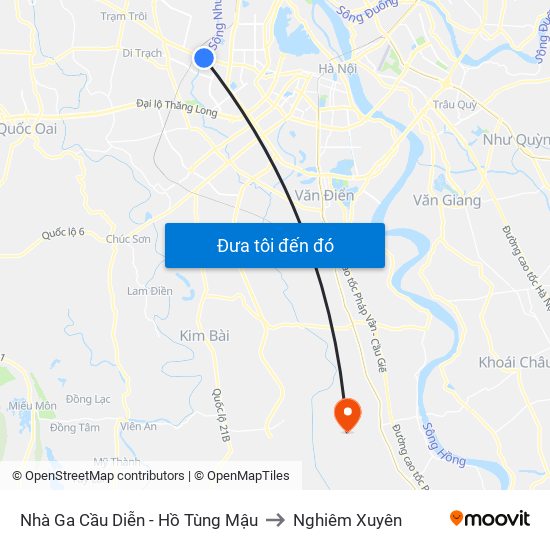 Nhà Ga Cầu Diễn - Hồ Tùng Mậu to Nghiêm Xuyên map
