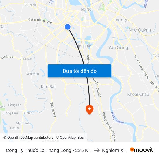 Công Ty Thuốc Lá Thăng Long - 235 Nguyễn Trãi to Nghiêm Xuyên map