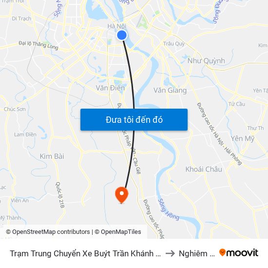 Trạm Trung Chuyển Xe Buýt Trần Khánh Dư (Khu Đón Khách) to Nghiêm Xuyên map