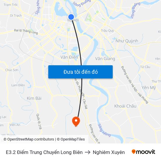 E3.2 Điểm Trung Chuyển Long Biên to Nghiêm Xuyên map