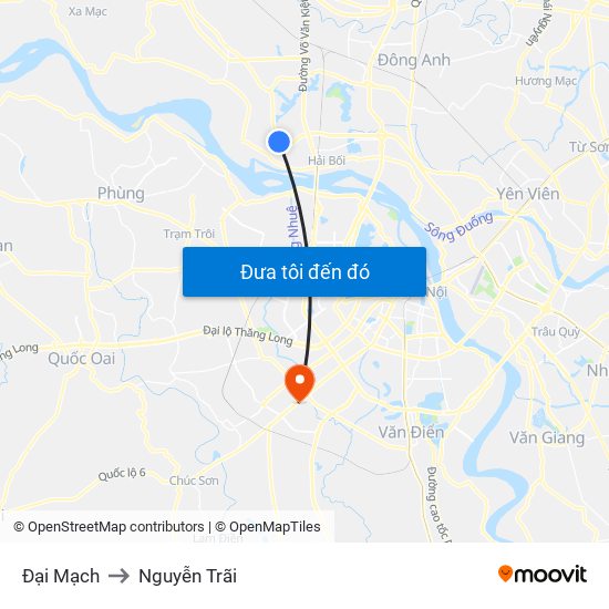 Đại Mạch to Nguyễn Trãi map