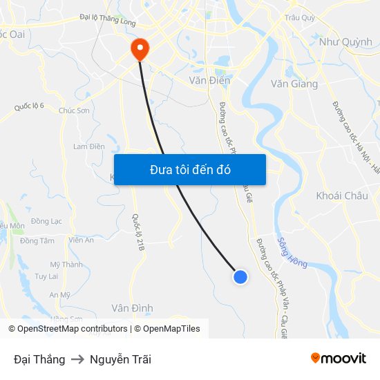 Đại Thắng to Nguyễn Trãi map
