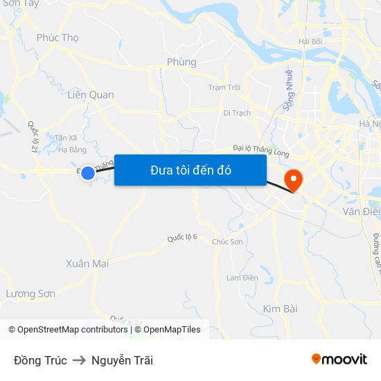 Đồng Trúc to Nguyễn Trãi map