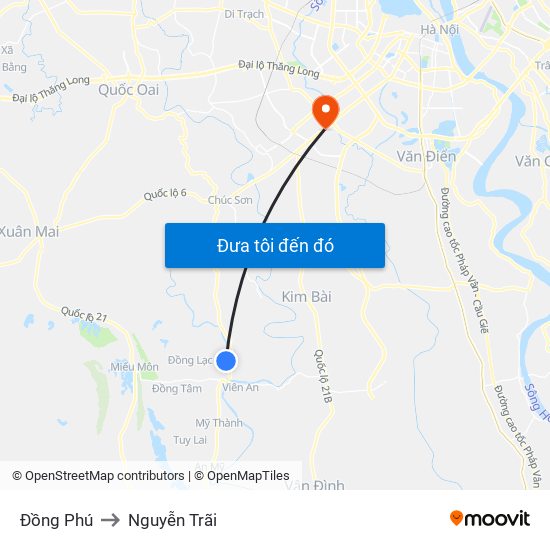 Đồng Phú to Nguyễn Trãi map