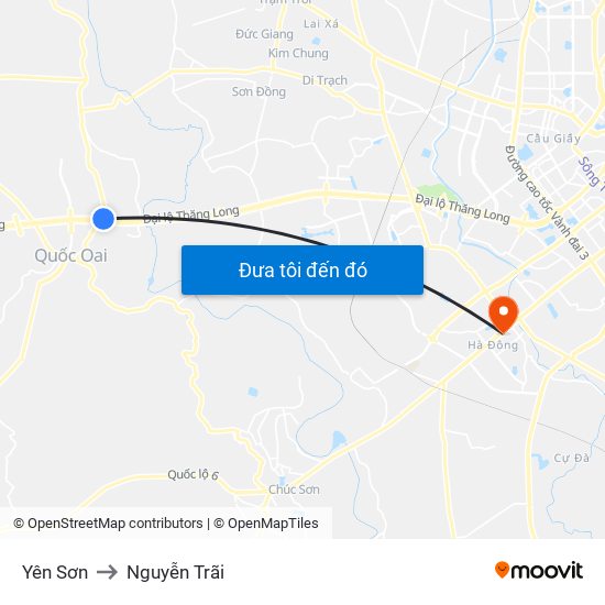 Yên Sơn to Nguyễn Trãi map
