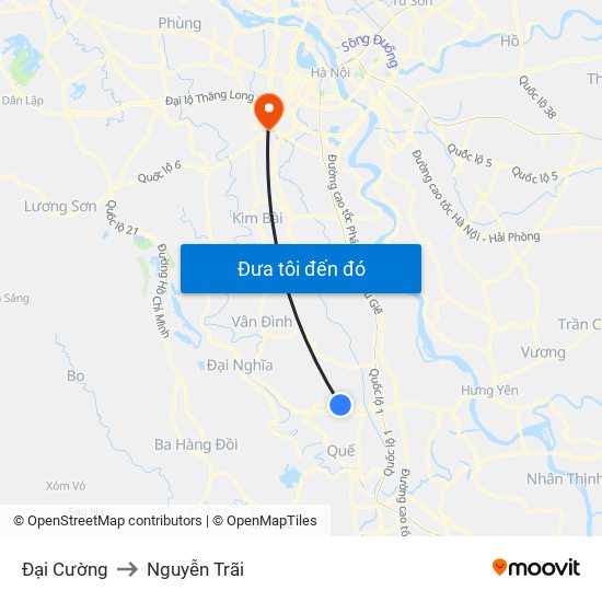 Đại Cường to Nguyễn Trãi map