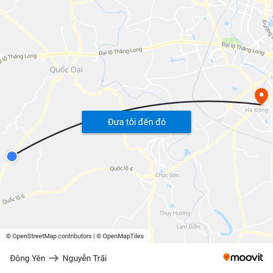 Đông Yên to Nguyễn Trãi map