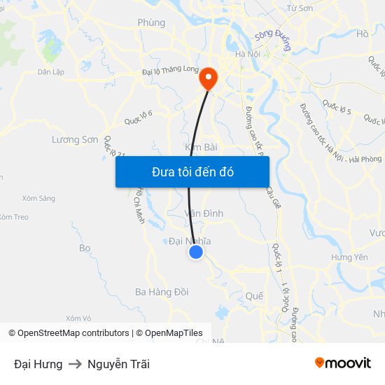 Đại Hưng to Nguyễn Trãi map