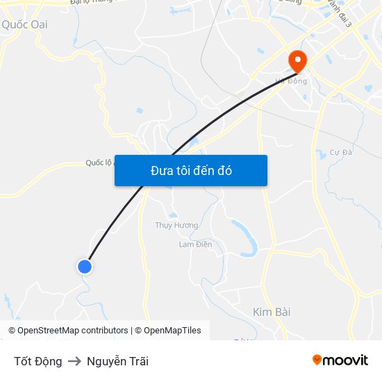 Tốt Động to Nguyễn Trãi map