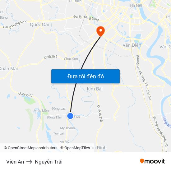 Viên An to Nguyễn Trãi map