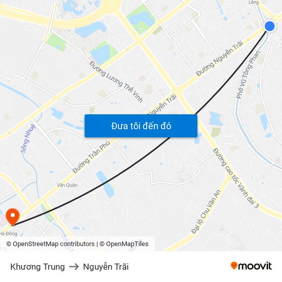 Khương Trung to Nguyễn Trãi map
