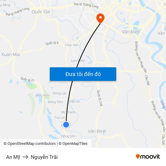An Mỹ to Nguyễn Trãi map
