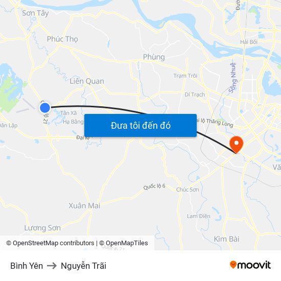 Bình Yên to Nguyễn Trãi map