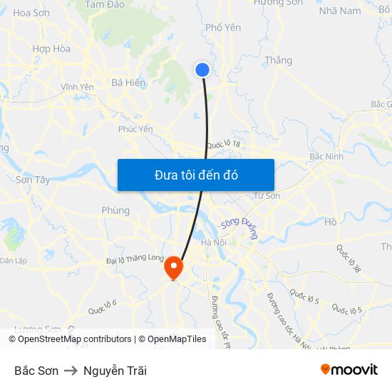 Bắc Sơn to Nguyễn Trãi map