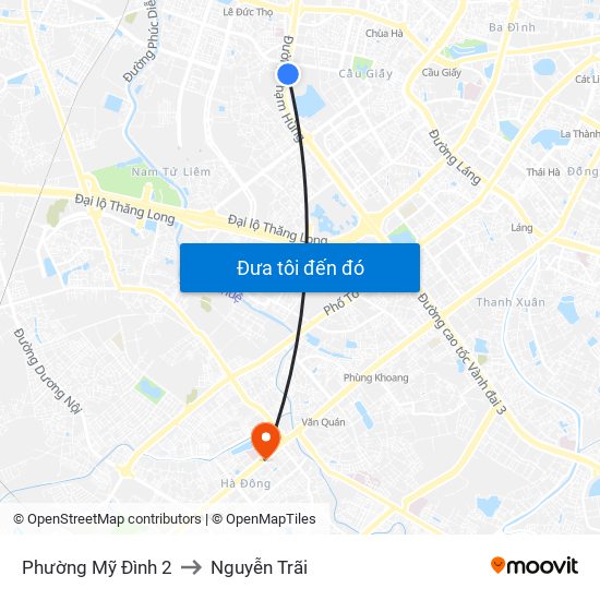 Phường Mỹ Đình 2 to Nguyễn Trãi map