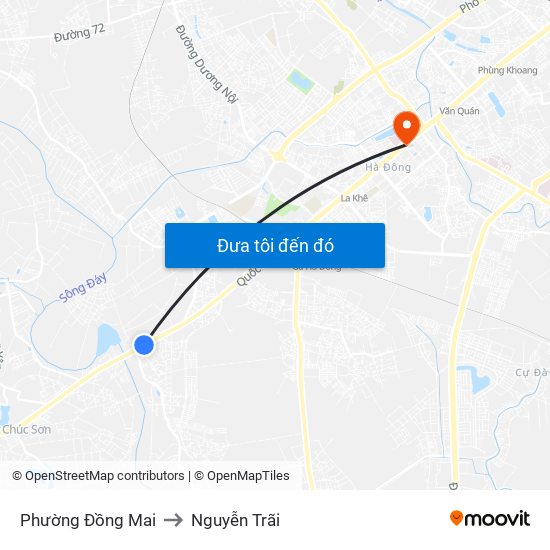 Phường Đồng Mai to Nguyễn Trãi map