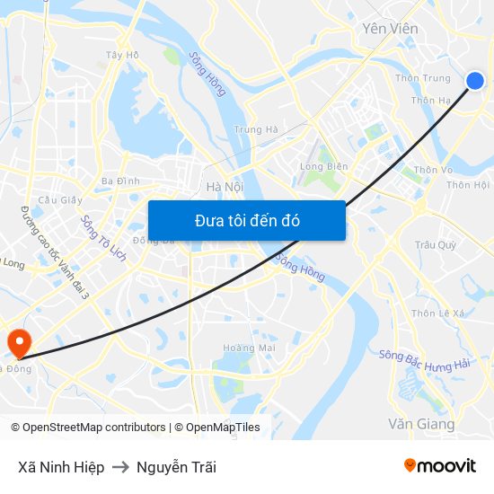 Xã Ninh Hiệp to Nguyễn Trãi map