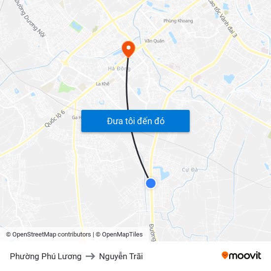 Phường Phú Lương to Nguyễn Trãi map