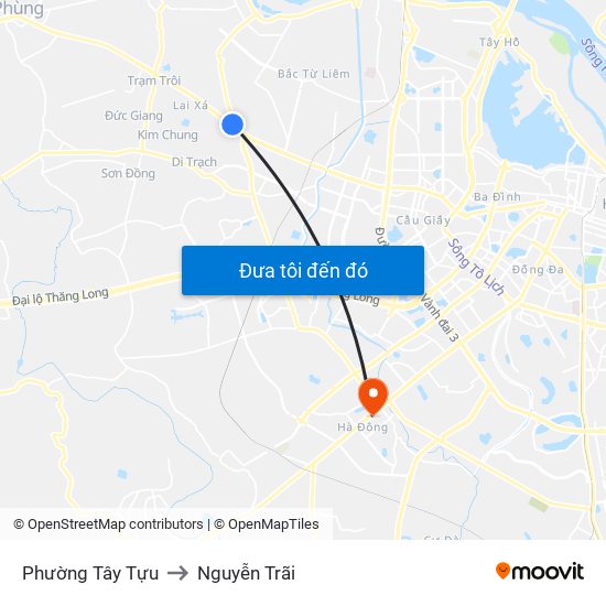Phường Tây Tựu to Nguyễn Trãi map