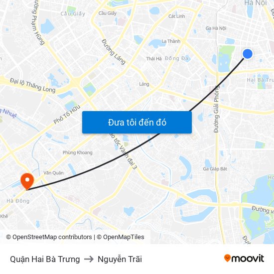 Quận Hai Bà Trưng to Nguyễn Trãi map