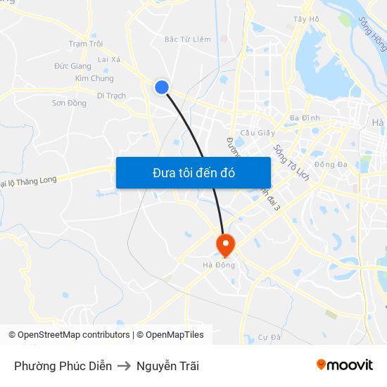 Phường Phúc Diễn to Nguyễn Trãi map