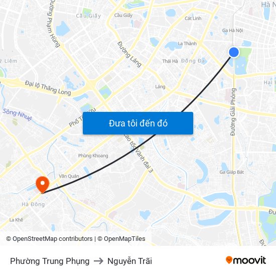 Phường Trung Phụng to Nguyễn Trãi map