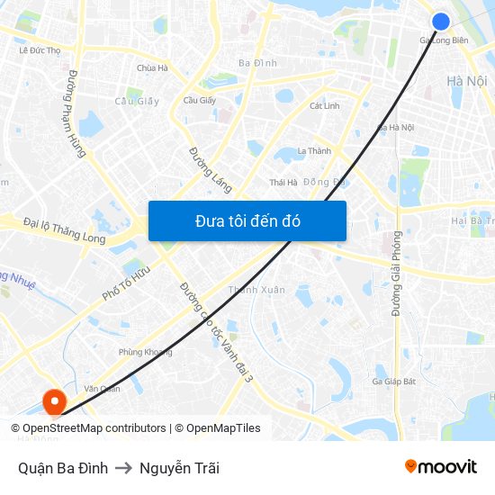 Quận Ba Đình to Nguyễn Trãi map