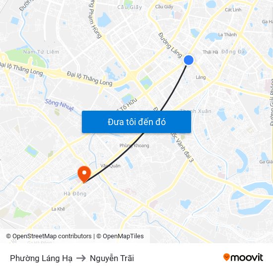 Phường Láng Hạ to Nguyễn Trãi map