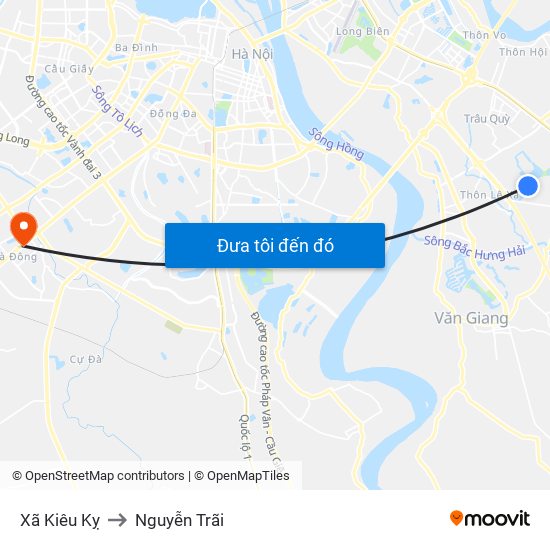 Xã Kiêu Kỵ to Nguyễn Trãi map