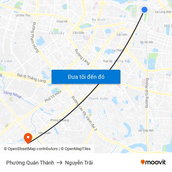 Phường Quán Thánh to Nguyễn Trãi map