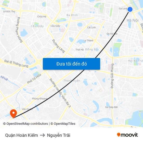 Quận Hoàn Kiếm to Nguyễn Trãi map