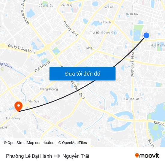 Phường Lê Đại Hành to Nguyễn Trãi map