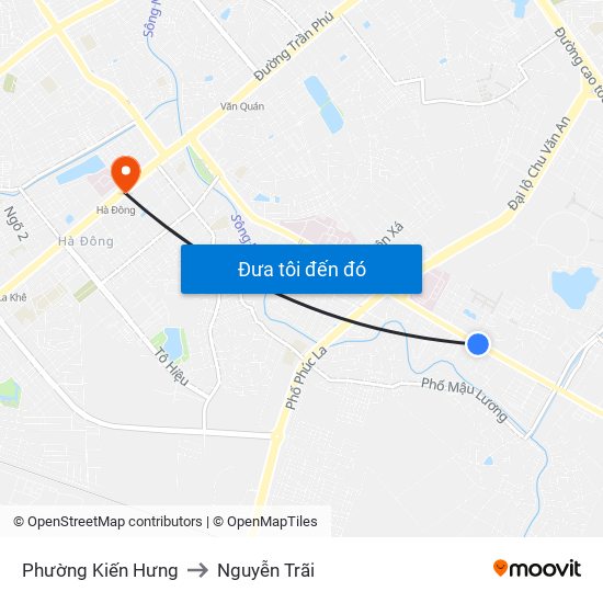 Phường Kiến Hưng to Nguyễn Trãi map