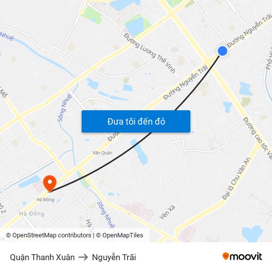 Quận Thanh Xuân to Nguyễn Trãi map