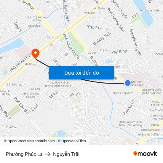 Phường Phúc La to Nguyễn Trãi map