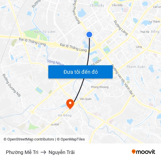 Phường Mễ Trì to Nguyễn Trãi map