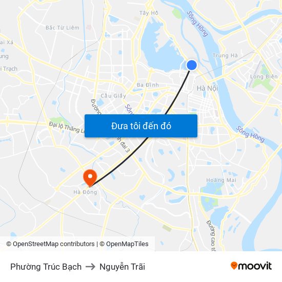 Phường Trúc Bạch to Nguyễn Trãi map