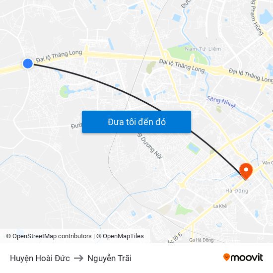 Huyện Hoài Đức to Nguyễn Trãi map