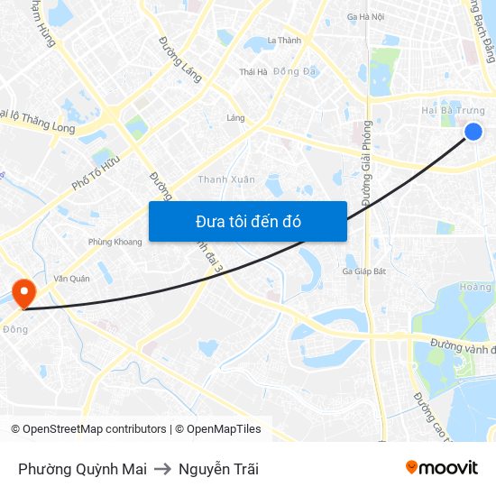 Phường Quỳnh Mai to Nguyễn Trãi map