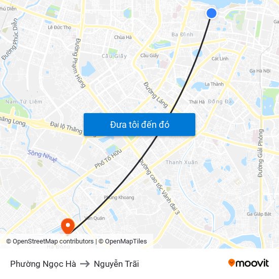 Phường Ngọc Hà to Nguyễn Trãi map