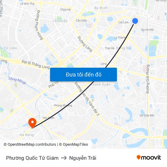 Phường Quốc Tử Giám to Nguyễn Trãi map