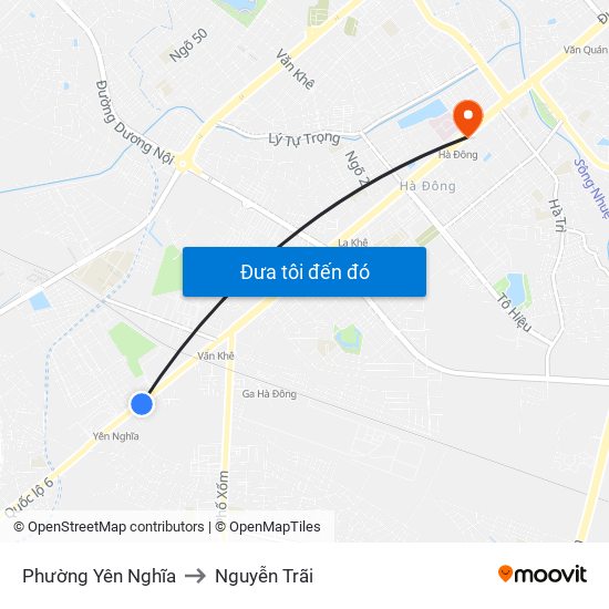 Phường Yên Nghĩa to Nguyễn Trãi map