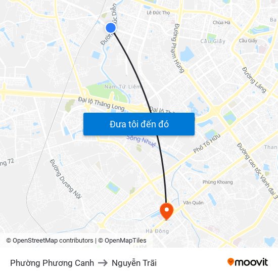Phường Phương Canh to Nguyễn Trãi map