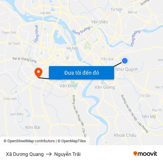 Xã Dương Quang to Nguyễn Trãi map